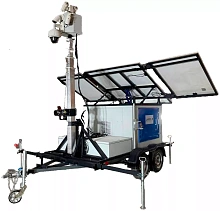 Система видеонаблюдения Аргус-М "Аргус Страж" Optimal гибридная автономная мобильная с видеокамерой, солнечными панелями и дизельгенератором Система видеонаблюдения Аргус-М "Аргус Страж" Optimal гибридная автономная мобильная с видеокамерой, солнечными панелями и дизельгенератором